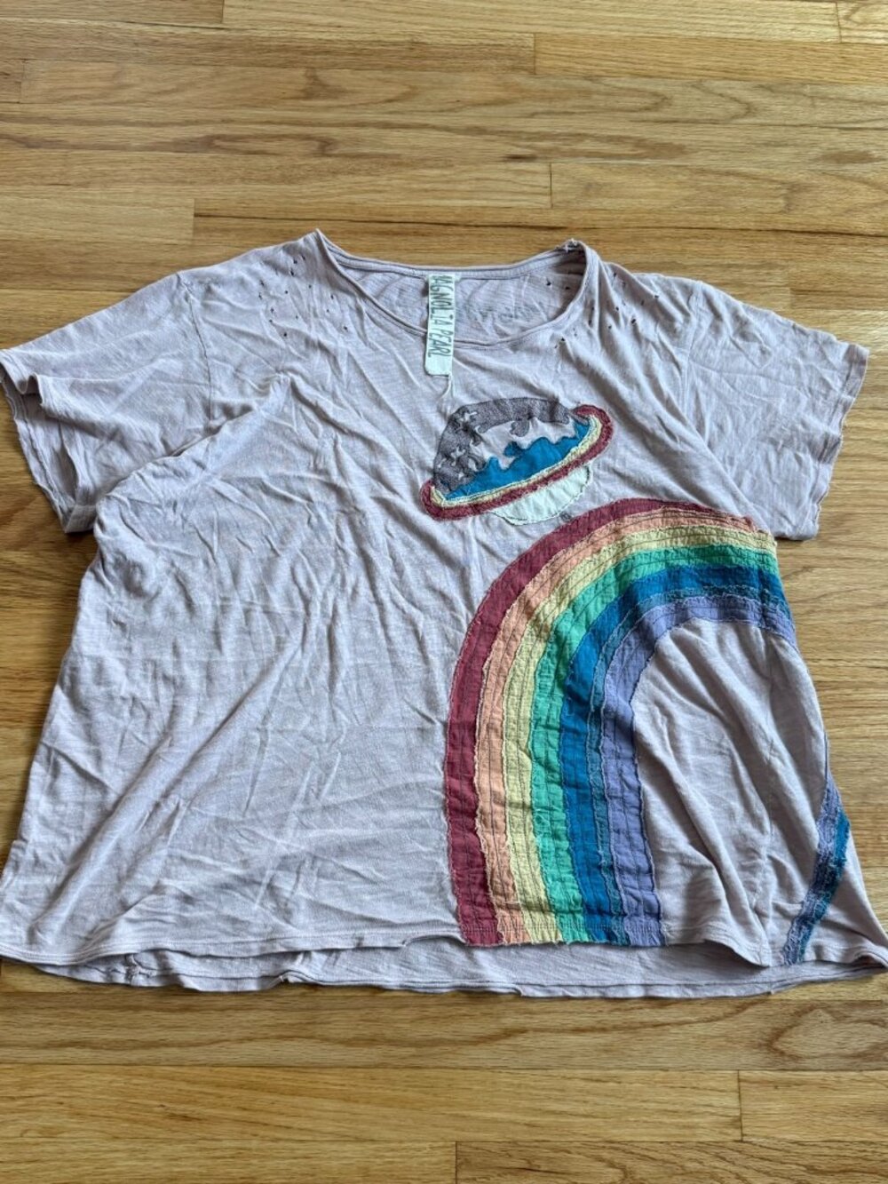 Magnolia Pearl Saturn Disco Applique T-Shirt Large - Picture 2 of 6
